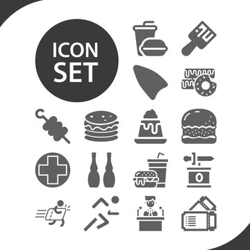Simple set of sweep related filled icons.