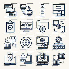 Simple set of delegate related lineal icons.