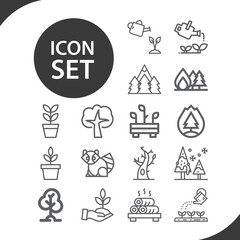 Simple set of grove related lineal icons.