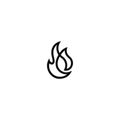 flame fire logo line vector icon illustration   © Bekode