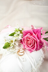Wedding Rings And Flowers