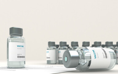 3D Illustration of the Corona virus Vaccine Contract Concept.