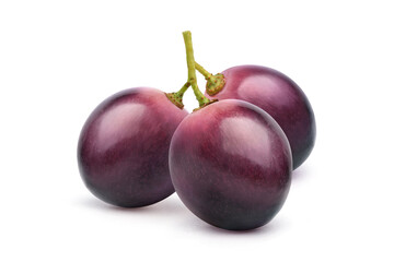 Bunch of red grape berry isolated on white background. Clipping path