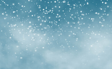 Abstract winter background with falling snowflakes.Christmas Background