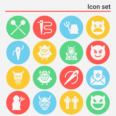 16 pack of provoke  filled web icons set