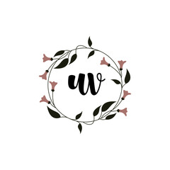 UV Initial handwriting logo template vector 