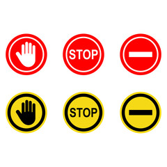 stop sign icon set vector symbol