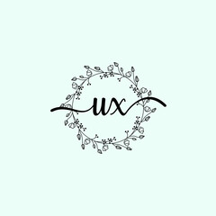 UX Initial handwriting logo template vector 