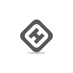 letter h square geometric shadow logo vector