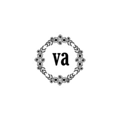 VA Initial handwriting logo template vector 
