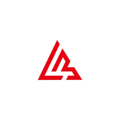 abstract letter lm triangle geometric line logo vector