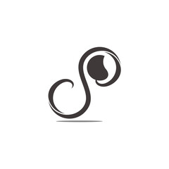 swirl motion leaf tree natural symbol logo vector