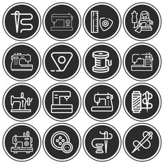 16 pack of sew  lineal web icons set