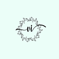 VI Initial handwriting logo template vector 