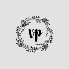 VP Initial handwriting logo template vector 