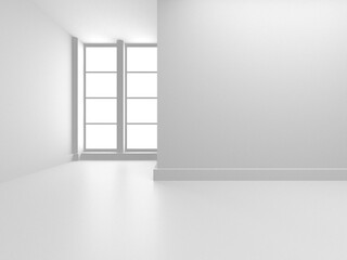 Abstract White Room Architecture Design Concept