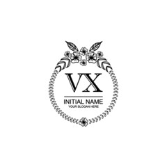 VX Initial handwriting logo template vector 