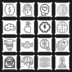16 pack of cns  lineal web icons set
