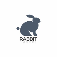 Logo illustration rabbit sillhouette Vector design