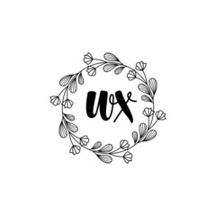 WX Initial handwriting logo template vector 