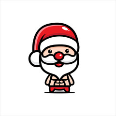 cute santa claus character with a muscular body