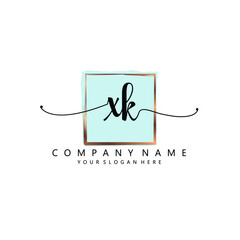 XK Initial handwriting logo template vector 