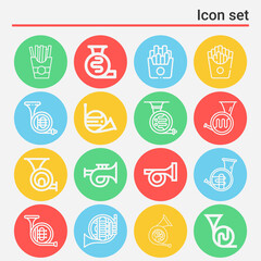 16 pack of old north  lineal web icons set