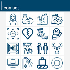 Simple set of happy related lineal icons.