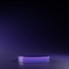 Product display podium on purple background. 3D render