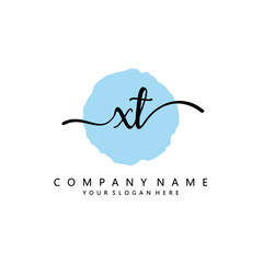 XT Initial handwriting logo template vector 