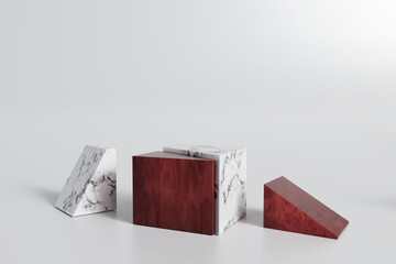 Marble and jade product display podium . 3D rendering