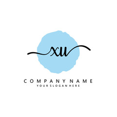 XU Initial handwriting logo template vector 