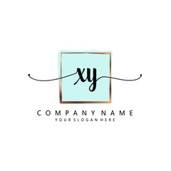 XY Initial handwriting logo template vector 