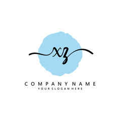 XZ Initial handwriting logo template vector 