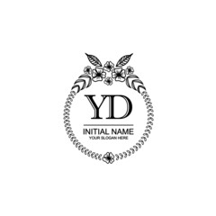 YD Initial handwriting logo template vector 