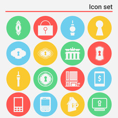 16 pack of czechoslovakia  filled web icons set