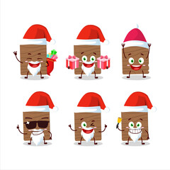 Santa Claus emoticons with wood cutting board cartoon character