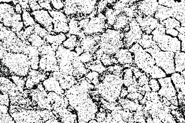 Grunge natural texture of cracked sand. Monochrome background of the dried surface of the loose desert soil. Overlay template. Vector illustration