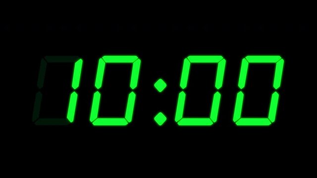 Twenty Seconds Countdown Clock Style Animation on Black Background with PreRoll Timer