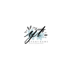 YT Initial handwriting logo template vector 