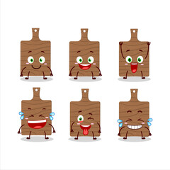 Cartoon character of wood cutting board with smile expression