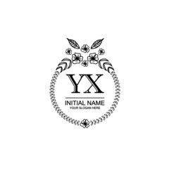 YX Initial handwriting logo template vector 