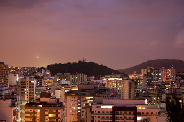 Rio de Janeiro, Brazil - CIRCA 2020: Photo of the night urban landscape, outdoors, of the daily...