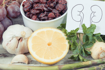 Natural food for healthy kidneys. Nutritious eating as source vitamins