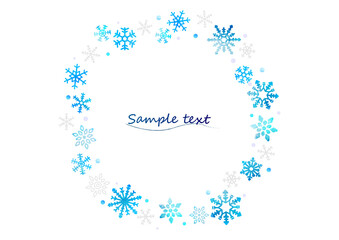 水彩　雪　冬　結晶　クリスマス　フレーム