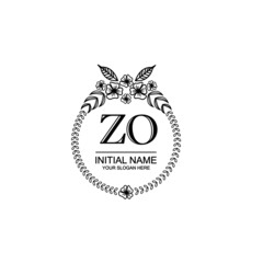 ZO Initial handwriting logo template vector 