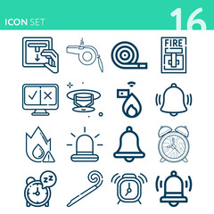 Simple set of 16 icons related to signaling
