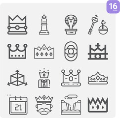 Simple set of chronicles related lineal icons.