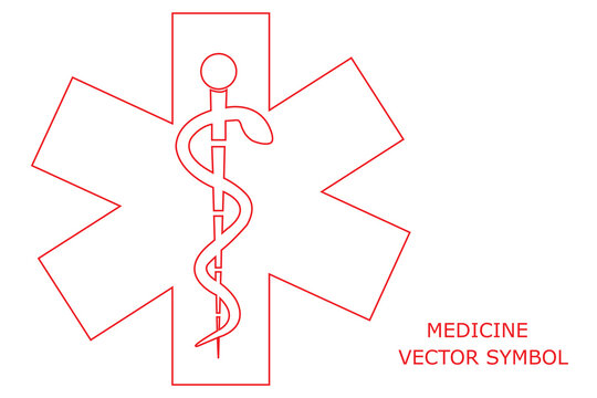 Medical symbol of the Emergency - Star of Life isolated in white background. vector illustration
