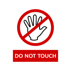 Obraz premium do not touch sign, stop hand signal, warning icon